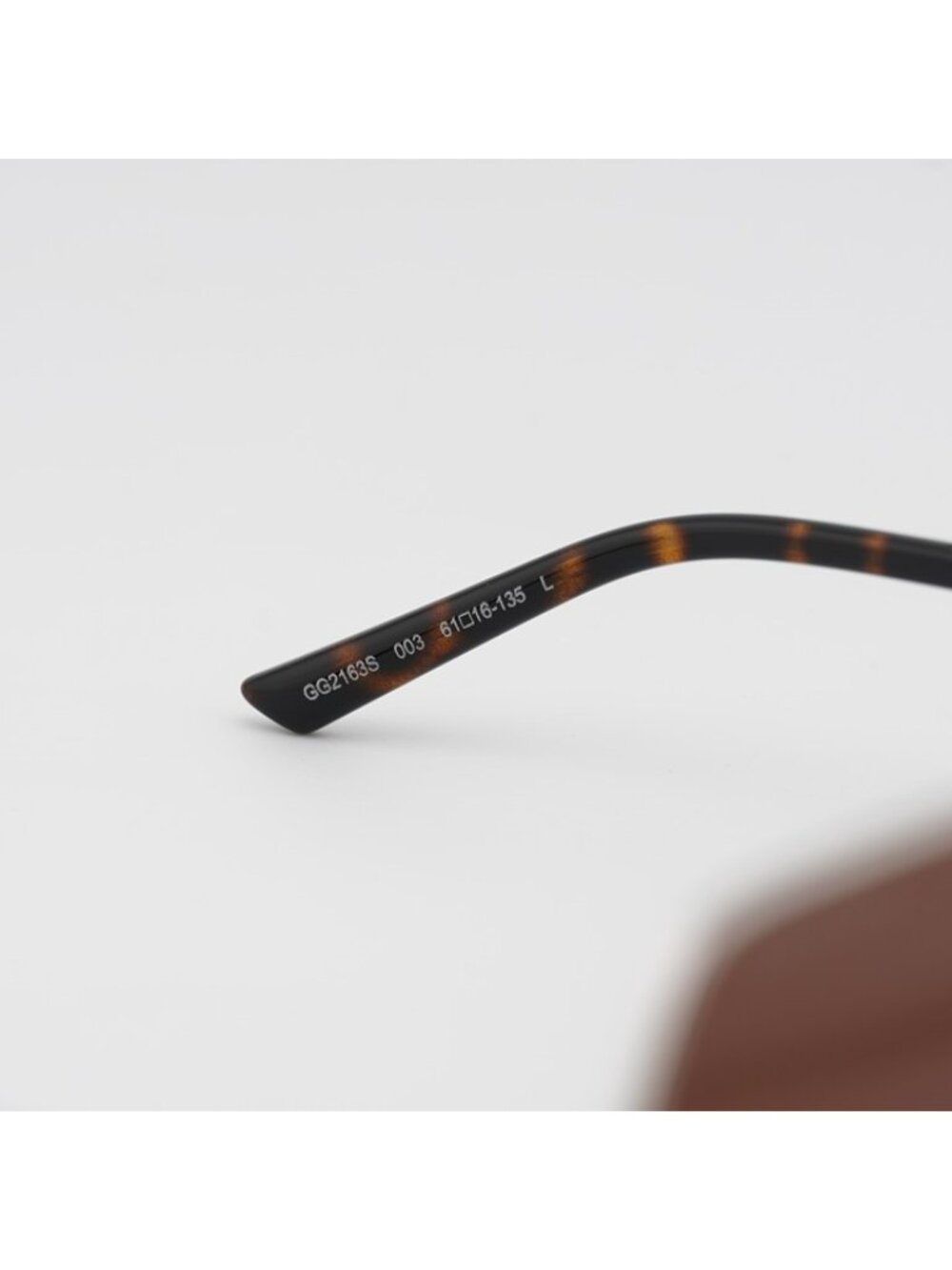 Gucci GG2163S 003 Sunglasses Silver Square Frame, Brown Gradient Lenses - Picture 7 of 10